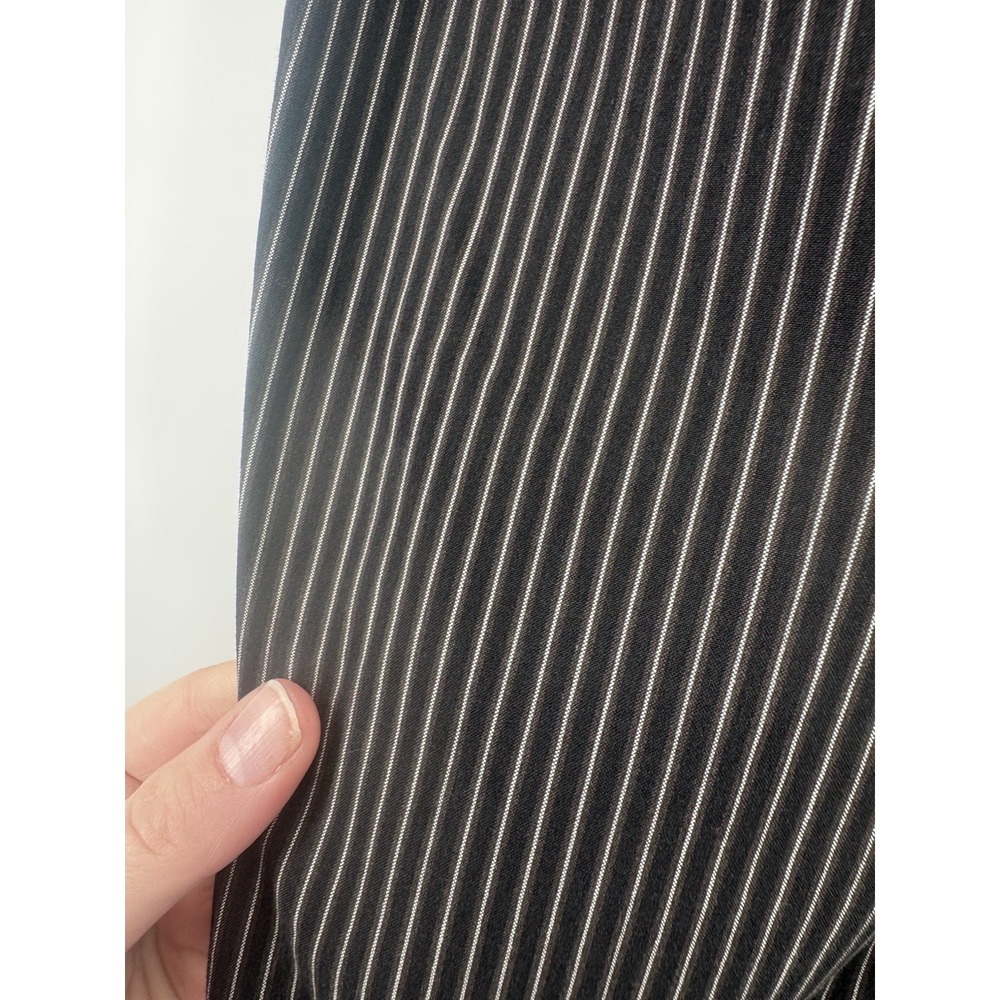 Theory Size 4 Y2K Wide Leg Pinstripe Pants Old Money Quiet Luxury Low Rise - Picture 4 of 10